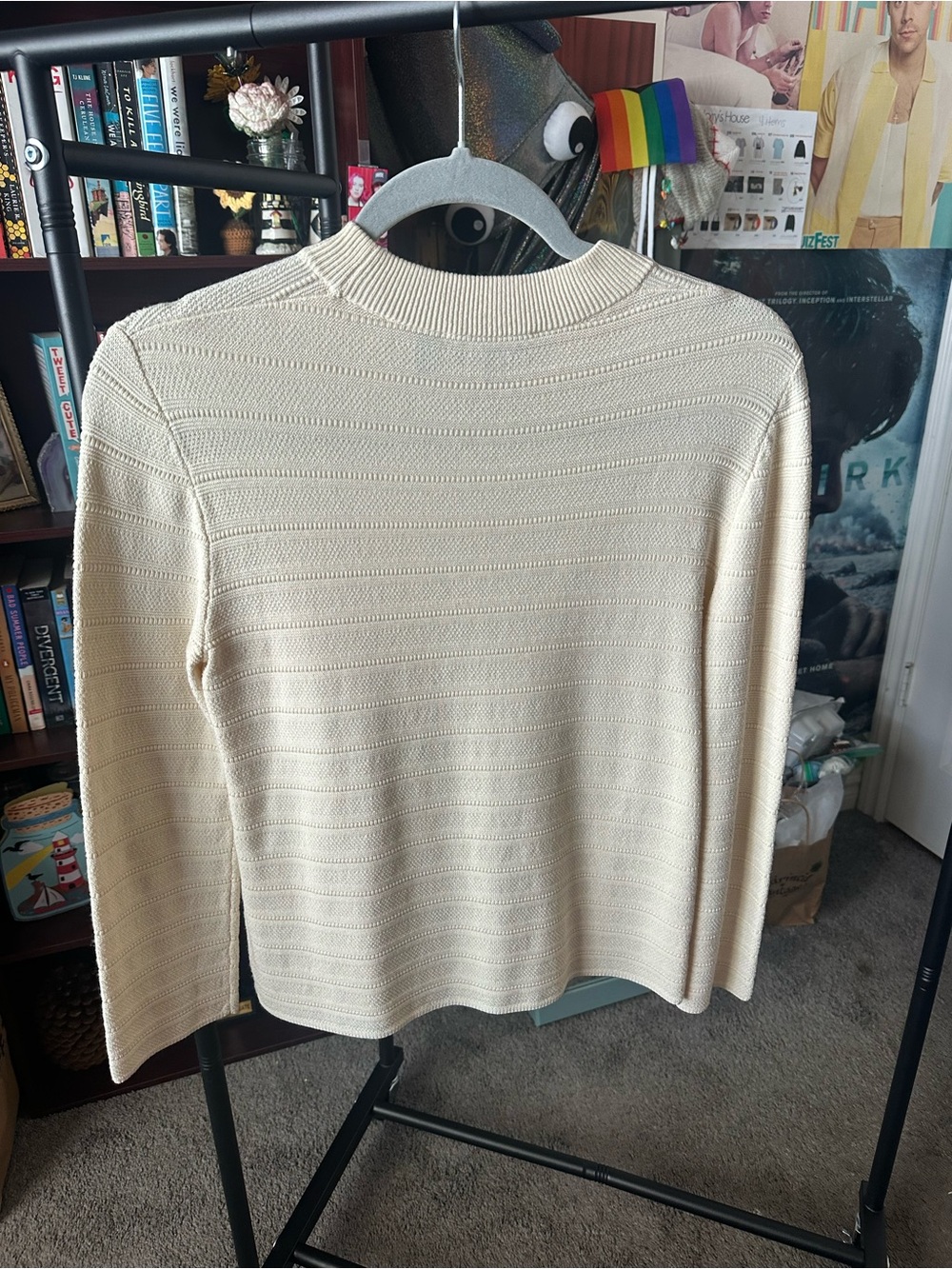 Theory Cream Textured Crewneck Sweater - Picture 2 of 3